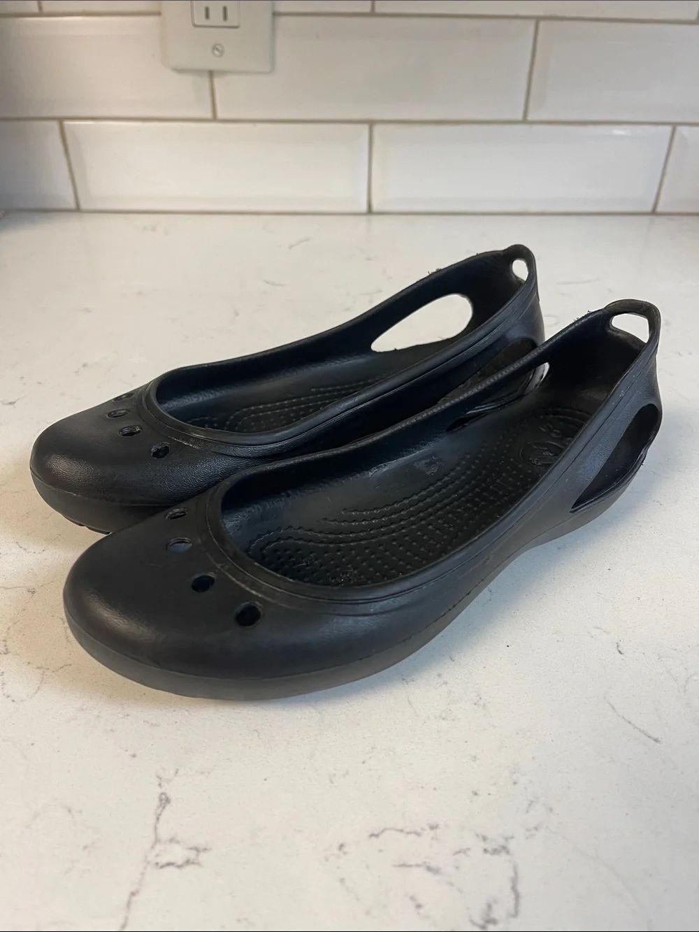 Crocs Women's Kadee Ballet Flats Size 6 Black